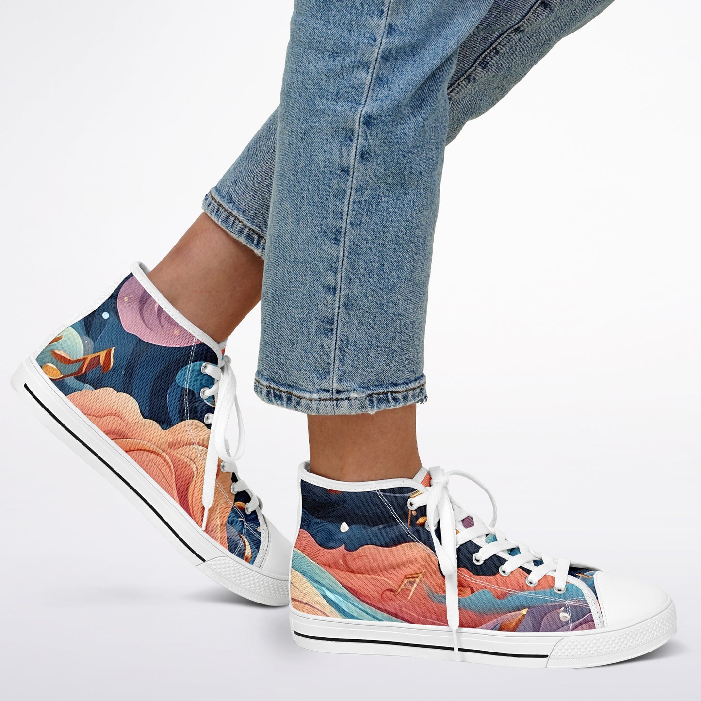 Musical Rainbow High Tops - Rave Shoes with A Bold Style and All-Day Comfort