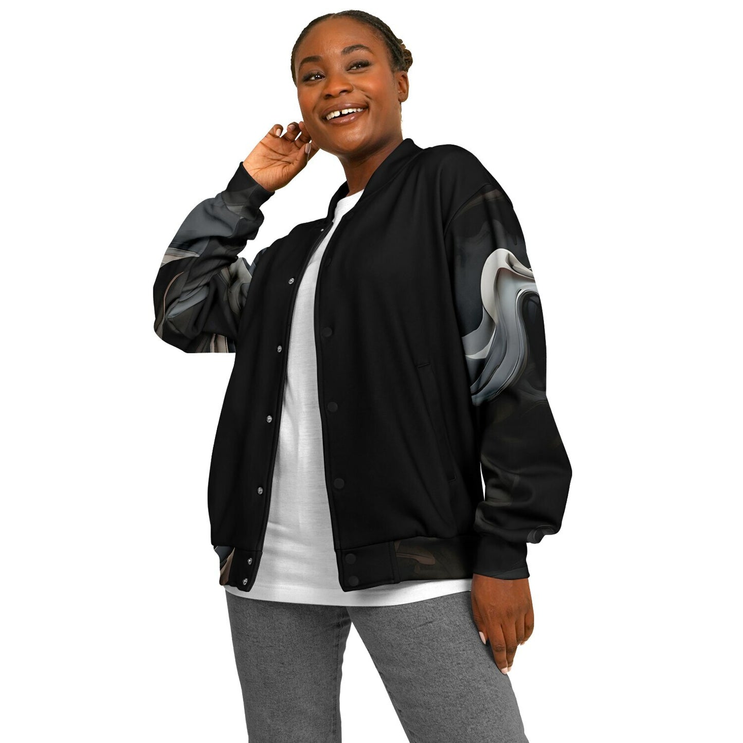 Charcoal Smoke Baseball Jacket