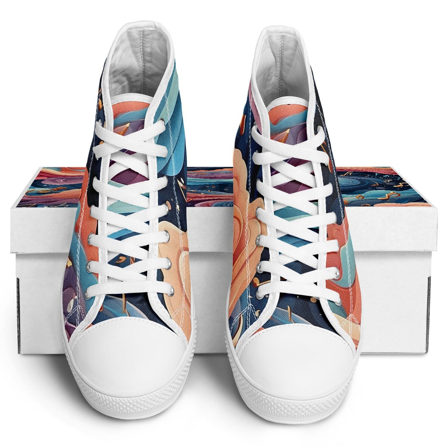 Musical Rainbow High Tops - Rave Shoes with A Bold Style and All-Day Comfort