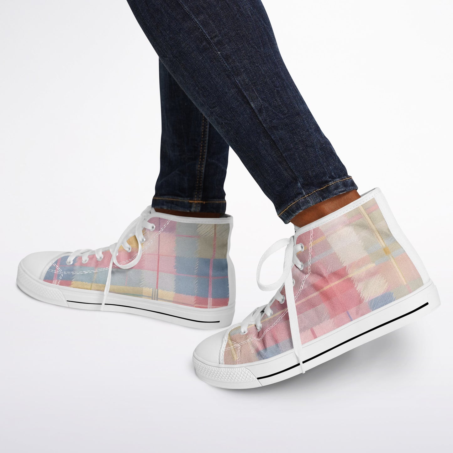 Pastel Tartan High Tops - Festival Sneakers
