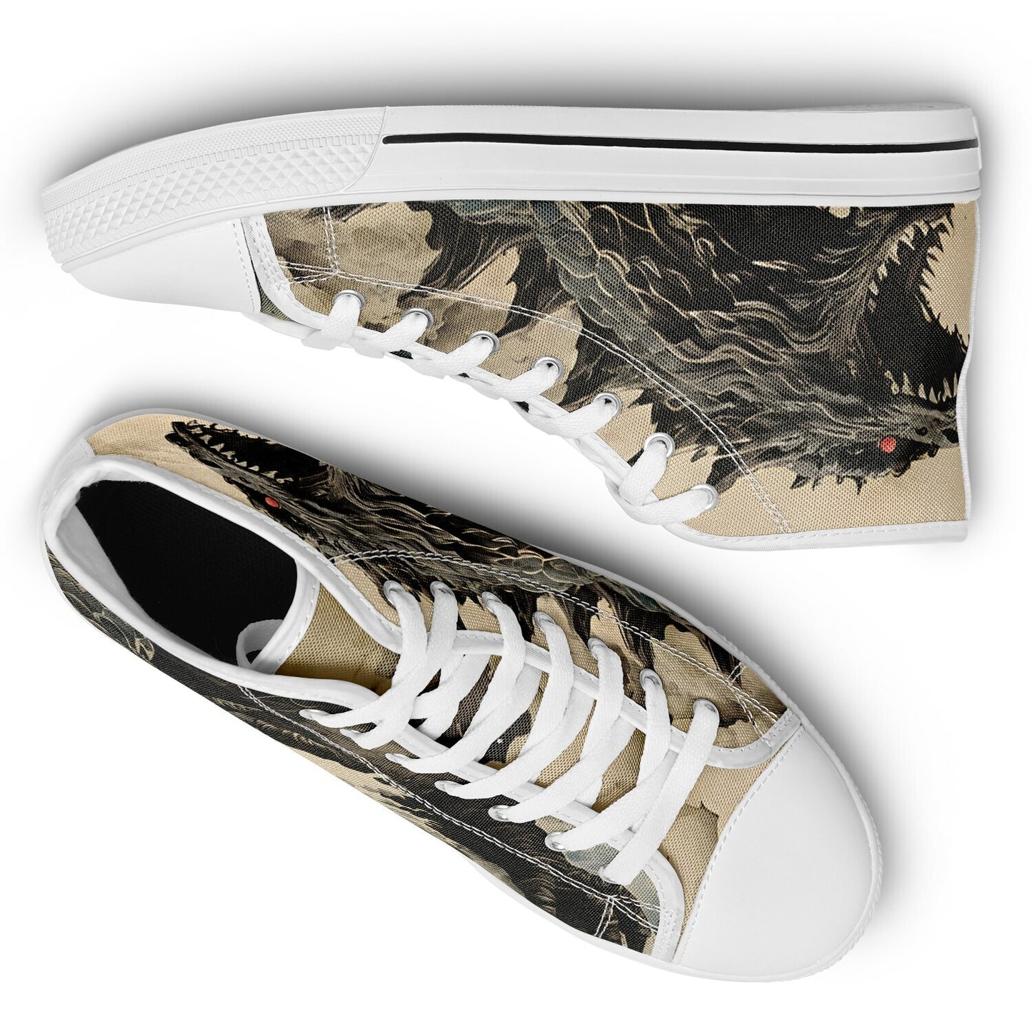 Godzilla High Tops - Rave Shoes with Monster Art Print