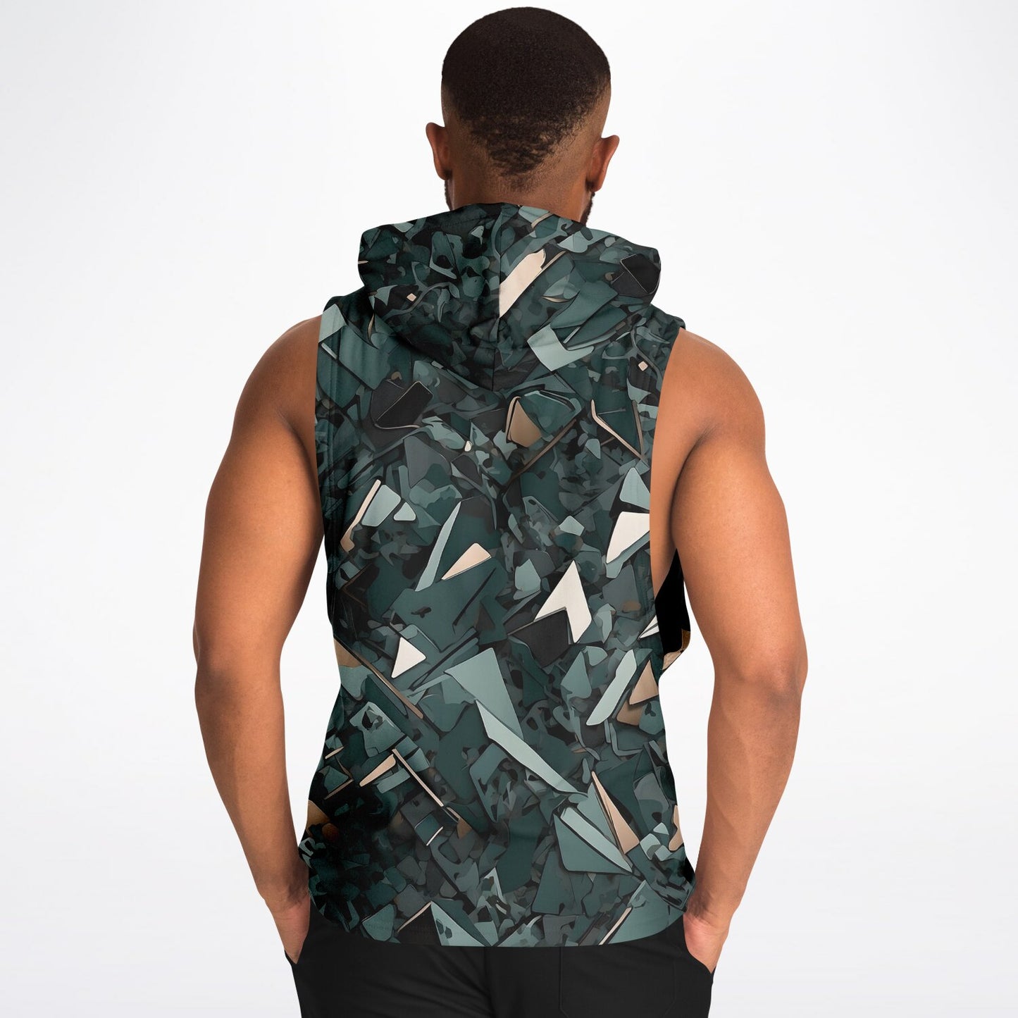 Abstract Camo Drop Armhole Hoodie