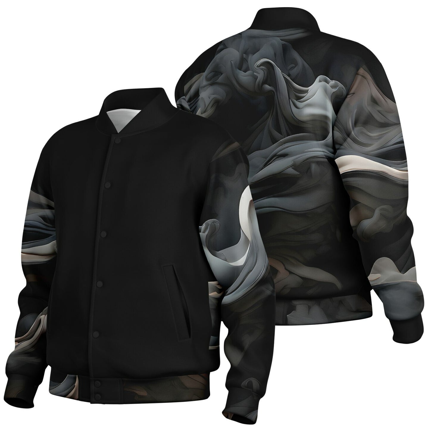 Charcoal Smoke Baseball Jacket