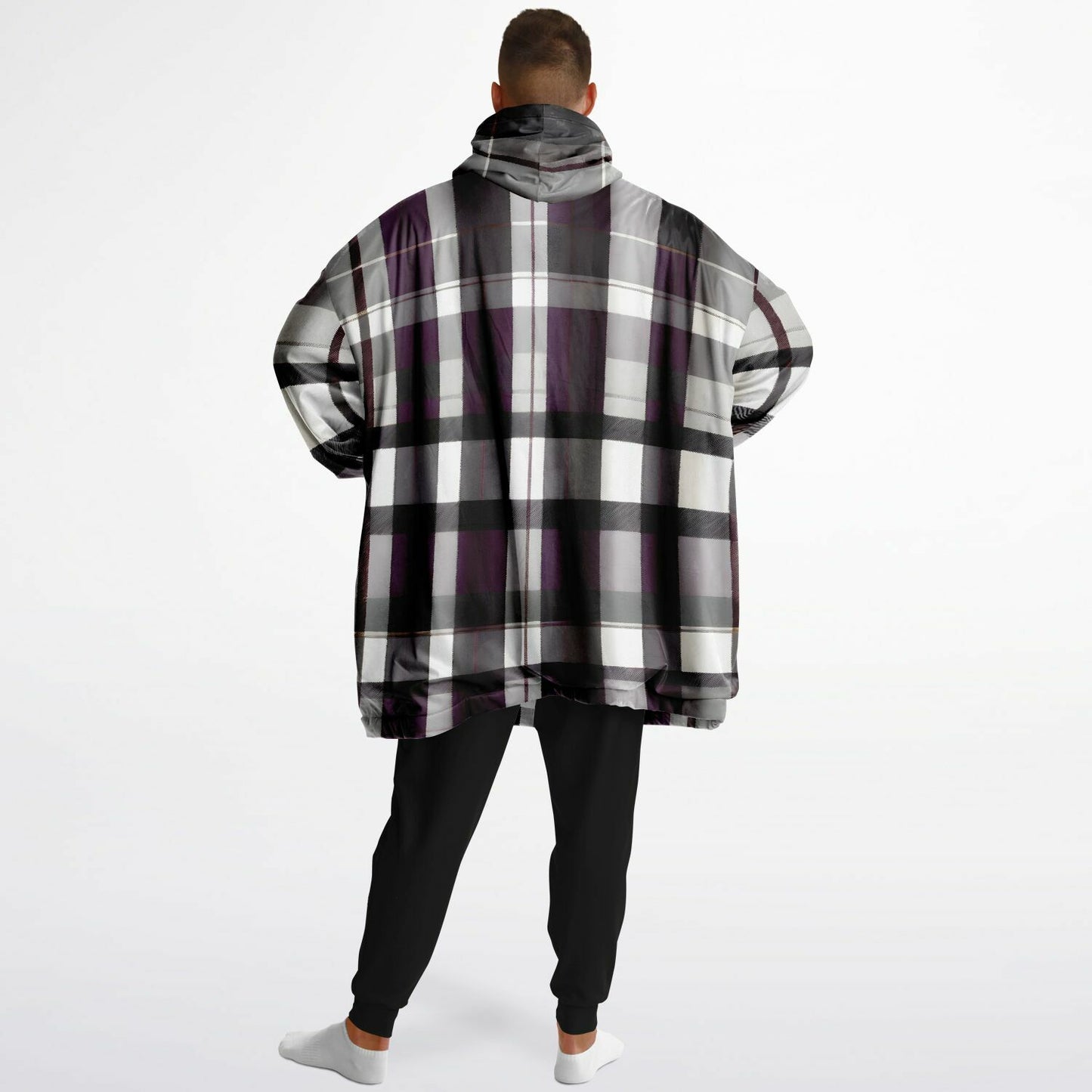 Purple Tartan Snug Hoodie - Fleece Hoodie - Essential Hoodie