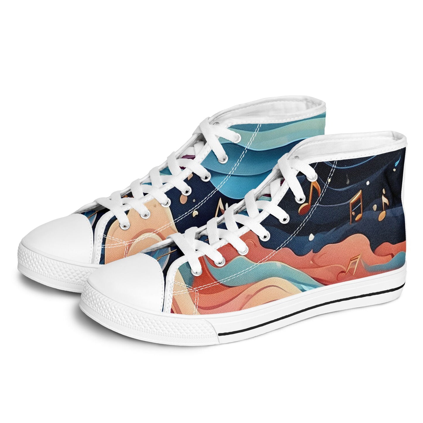 Musical Rainbow High Tops - Rave Shoes with A Bold Style and All-Day Comfort