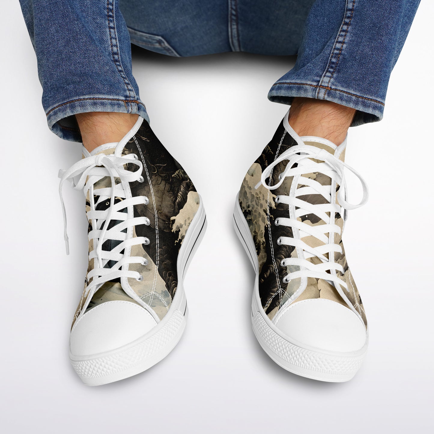 Godzilla High Tops - Rave Shoes with Monster Art Print