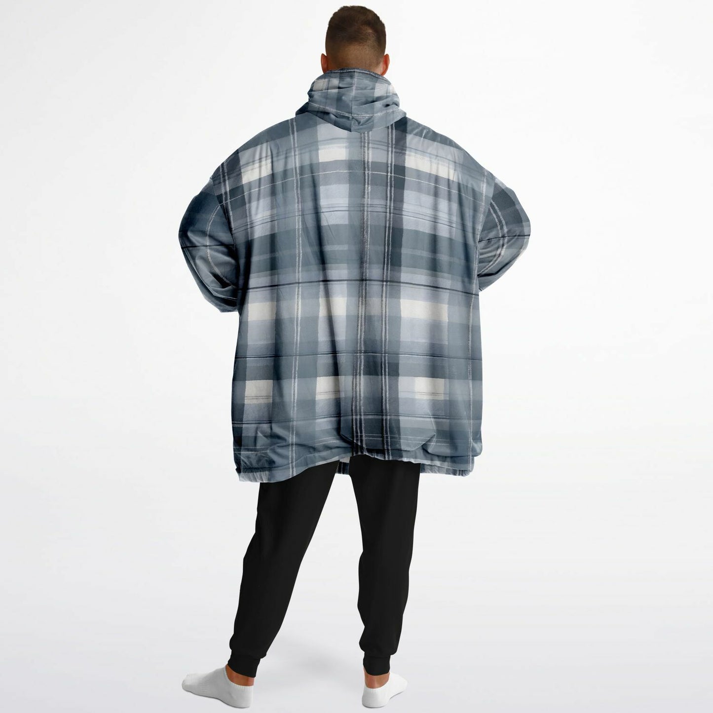 Blue Tartan Snug Hoodie - Fleece Hoodie - Essentials Hoodie