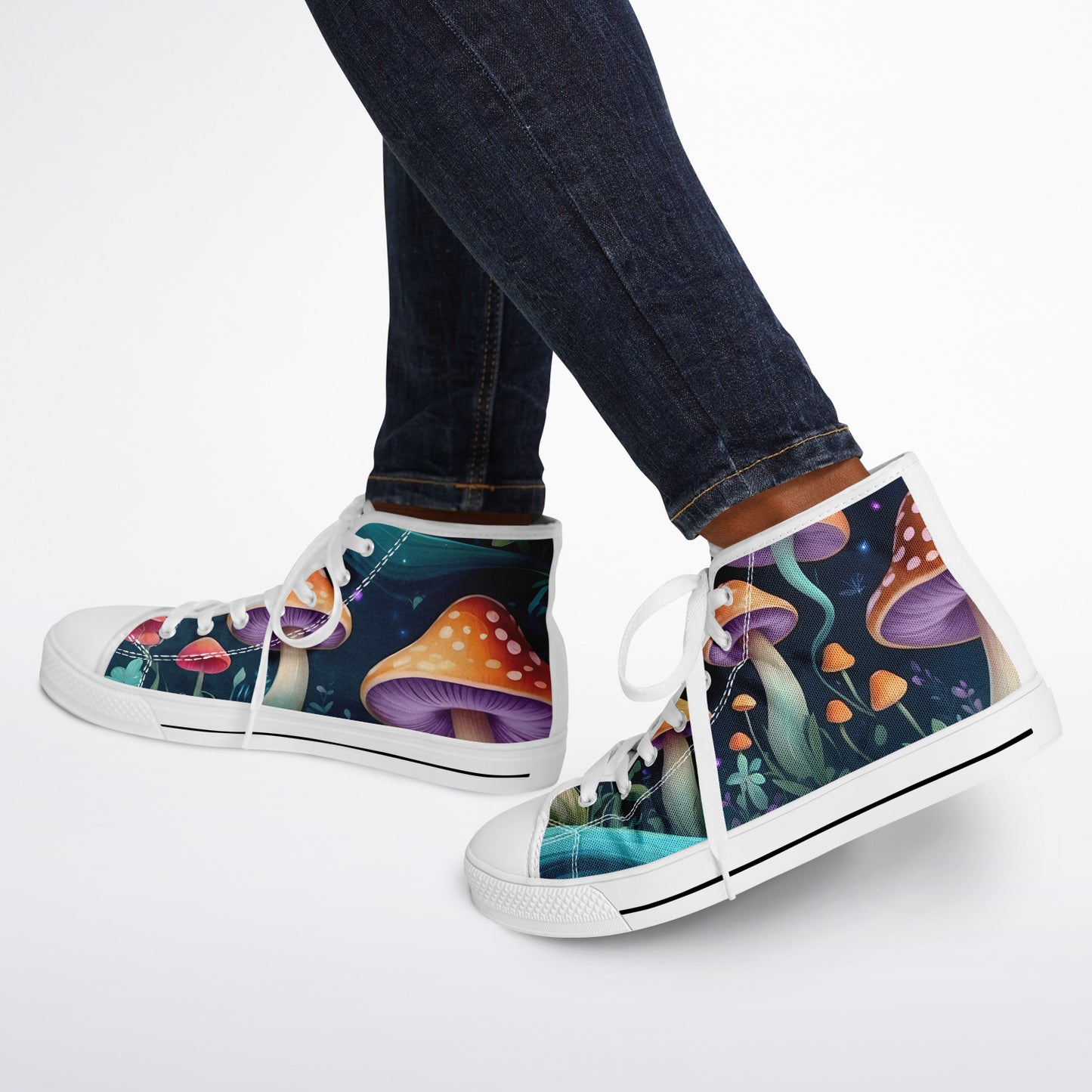 Magical Mushrooms High Tops - Rave Shoes with A Bold Style and All-Day Comfort