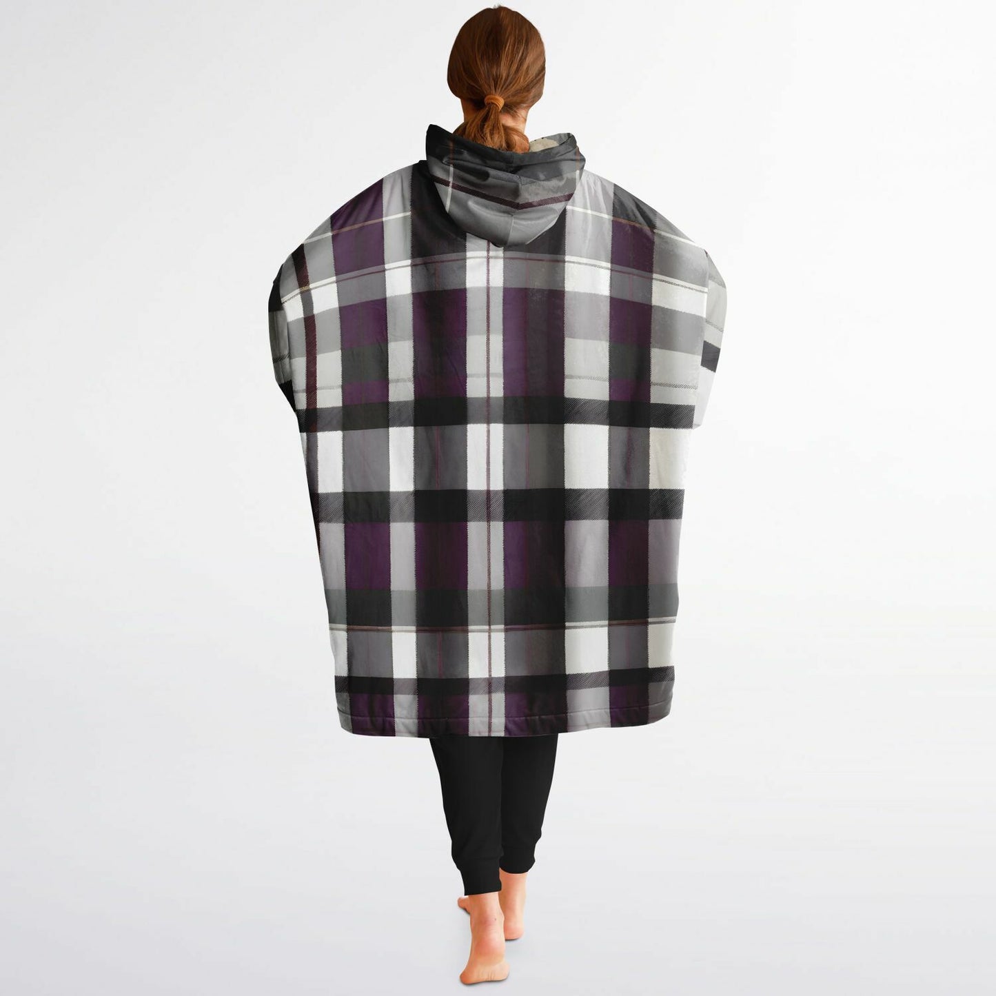 Purple Tartan Snug Hoodie - Fleece Hoodie - Essential Hoodie