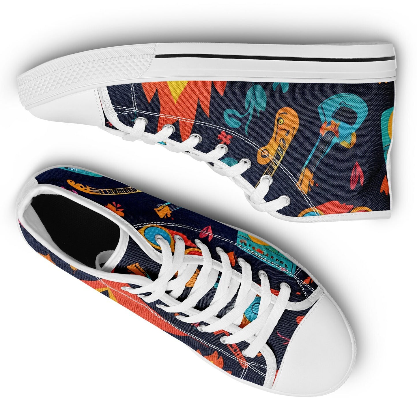 Festival Pattern High Tops - Rave Shoes with A Bold Style and All-Day Comfort