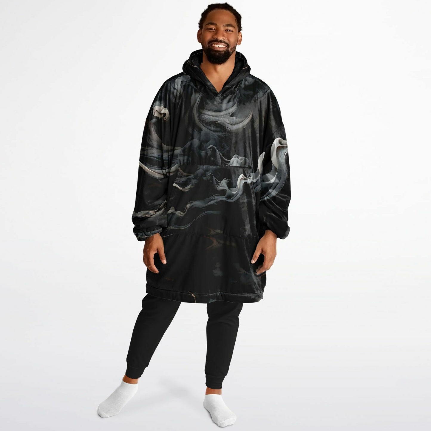 Black Smoke Snug Hoodie - Festival Fleece Hoodie - Essentials Hoodie