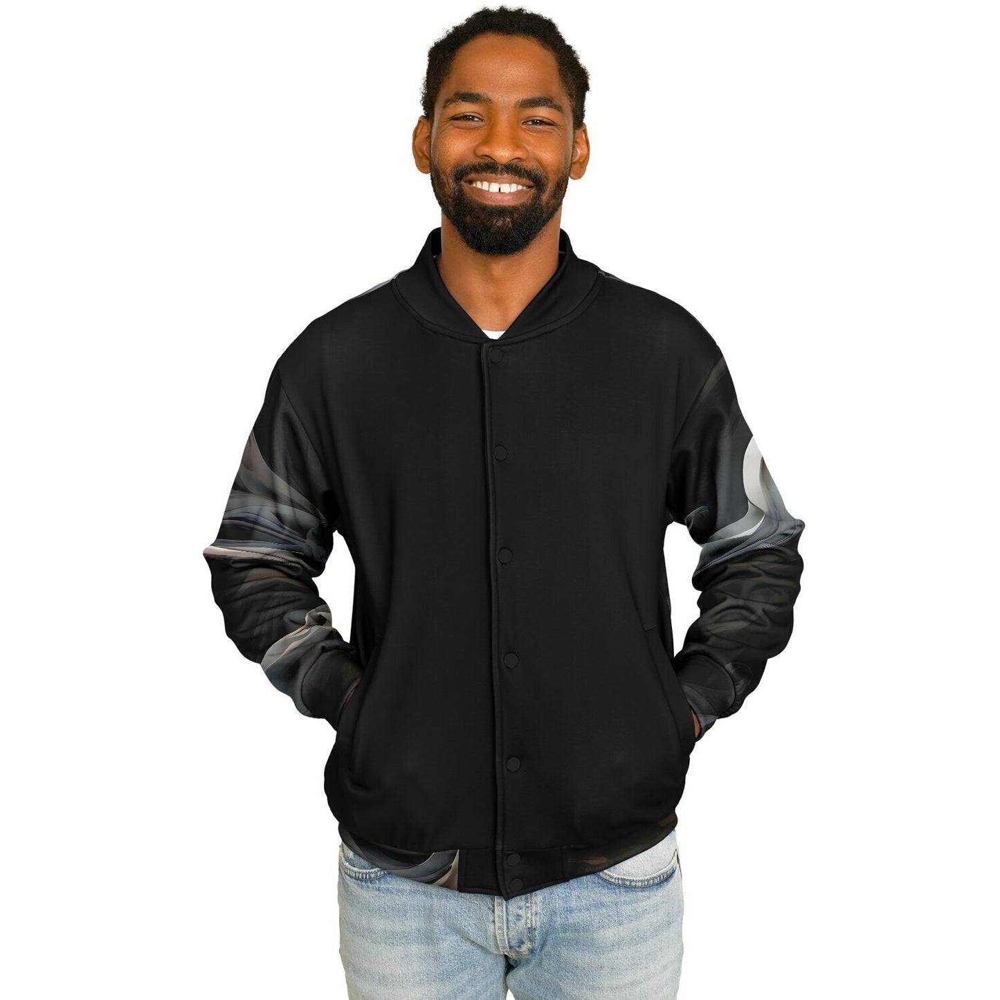 Charcoal Smoke Baseball Jacket