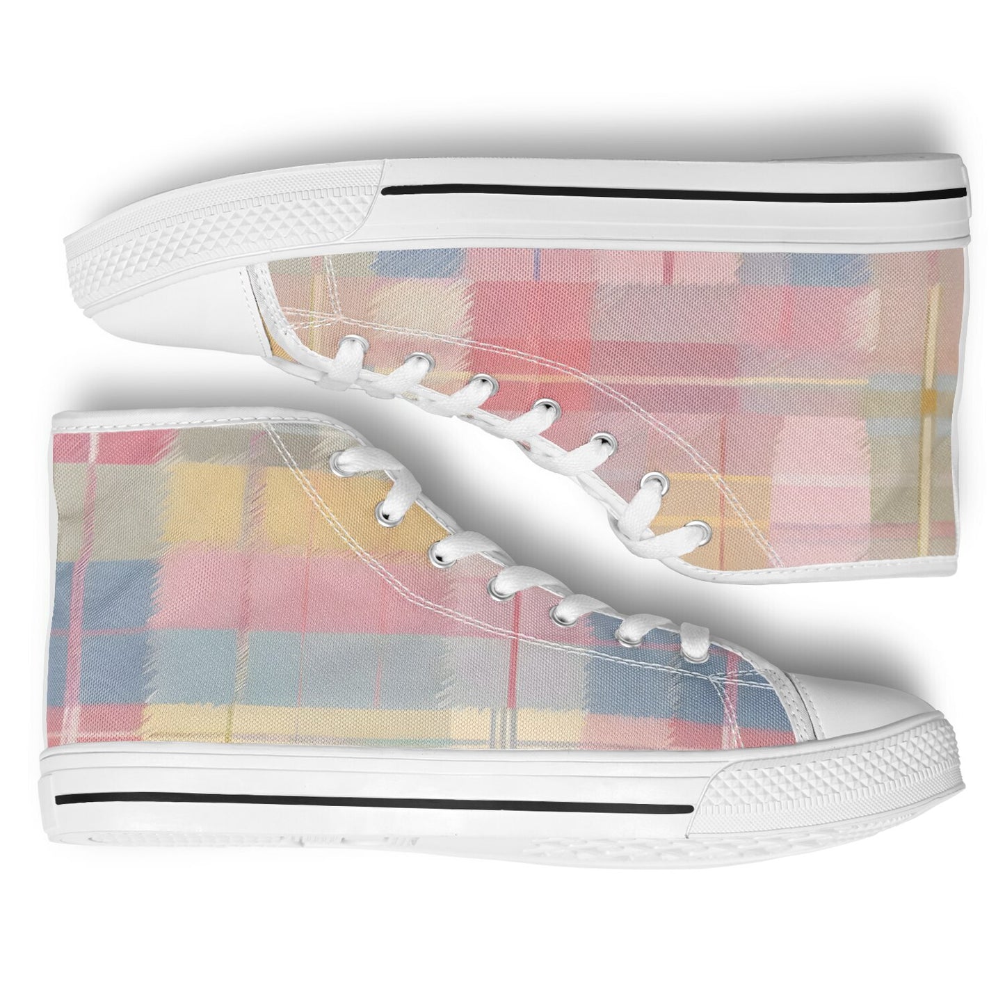 Pastel Tartan High Tops - Festival Sneakers