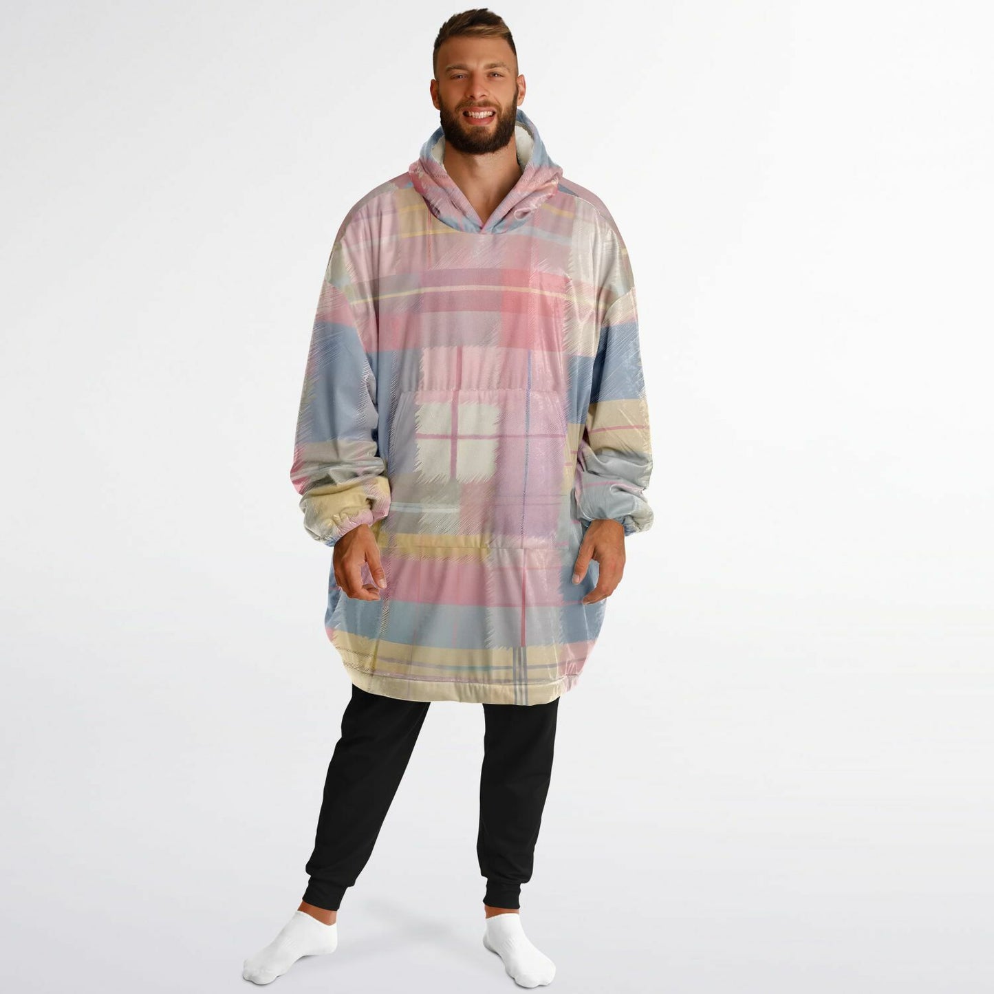 Pastel Tartan Snug Hoodie - Fleece Hoodie - Essential Hoodie