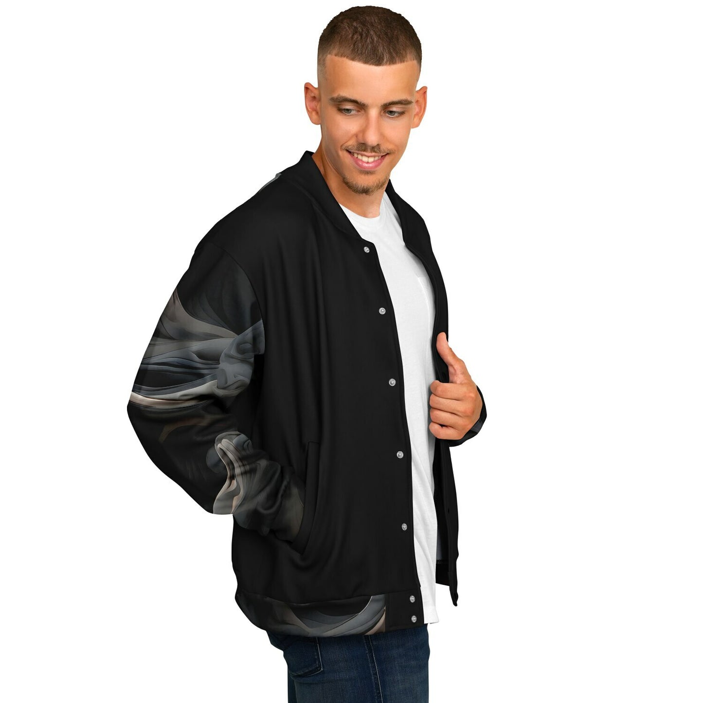 Charcoal Smoke Baseball Jacket