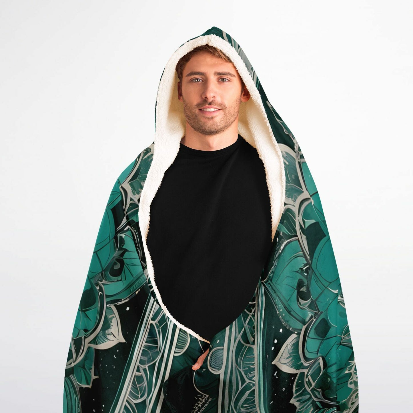 Emerald Mandala Hooded Blanket - Ultra-Soft Hoodie Blanket with Mandala Pattern