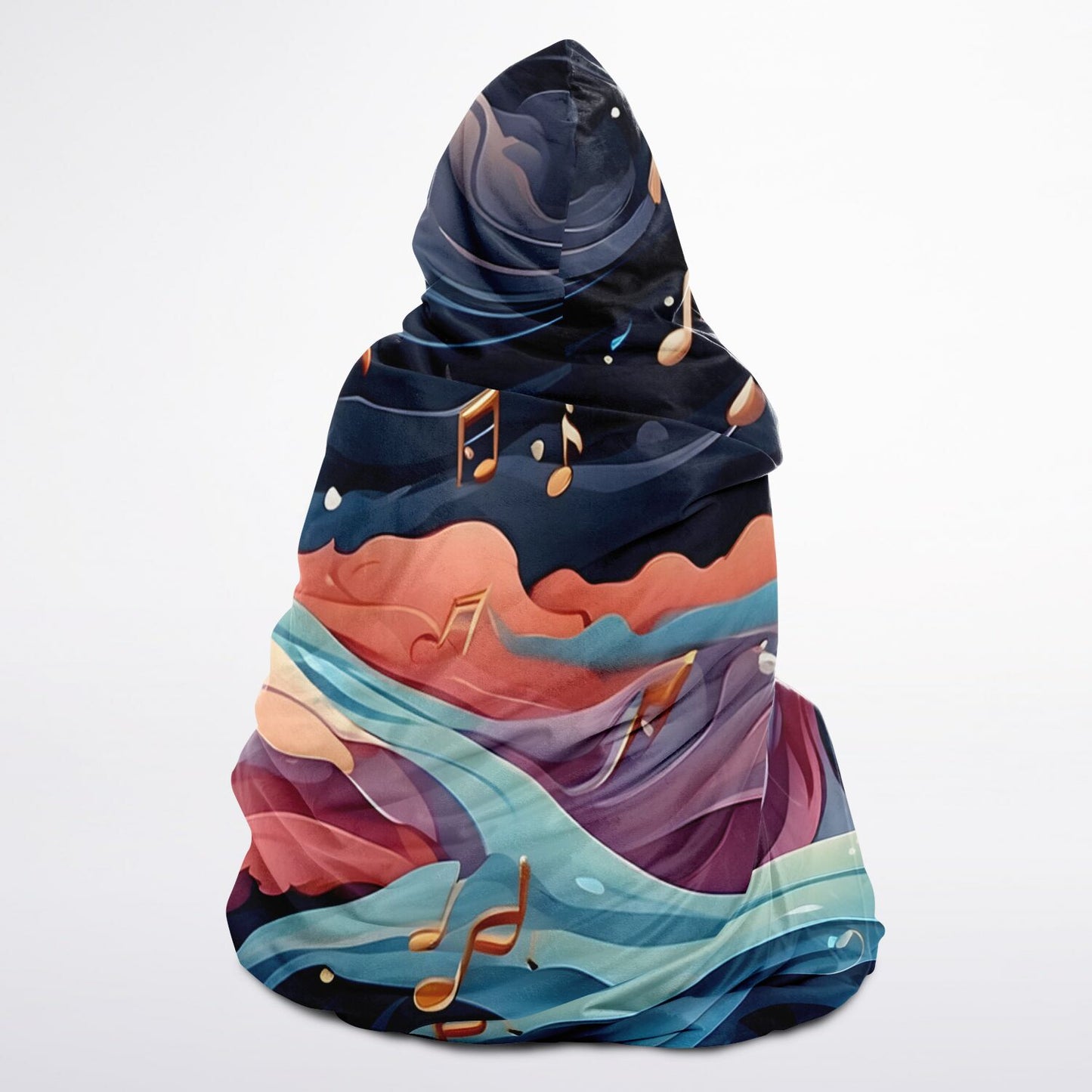 Musical Rainbow Hooded Blanket - Ultra-Soft Hoodie Blanket with Whimsical Rainbow Pattern