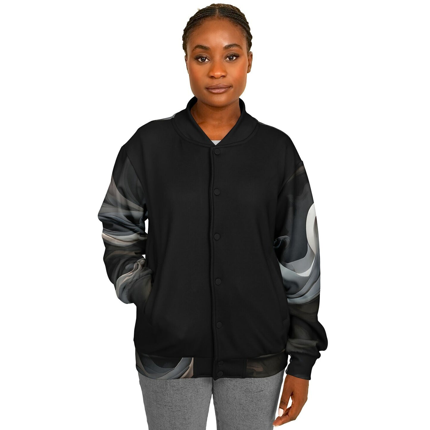 Charcoal Smoke Baseball Jacket