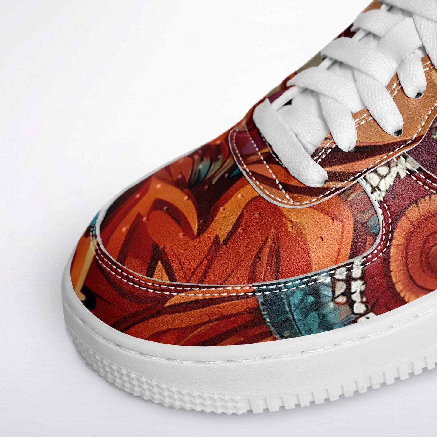 Boho Sunflower Festival Trainers - Rave Shoes with Bright Abstract Pattern