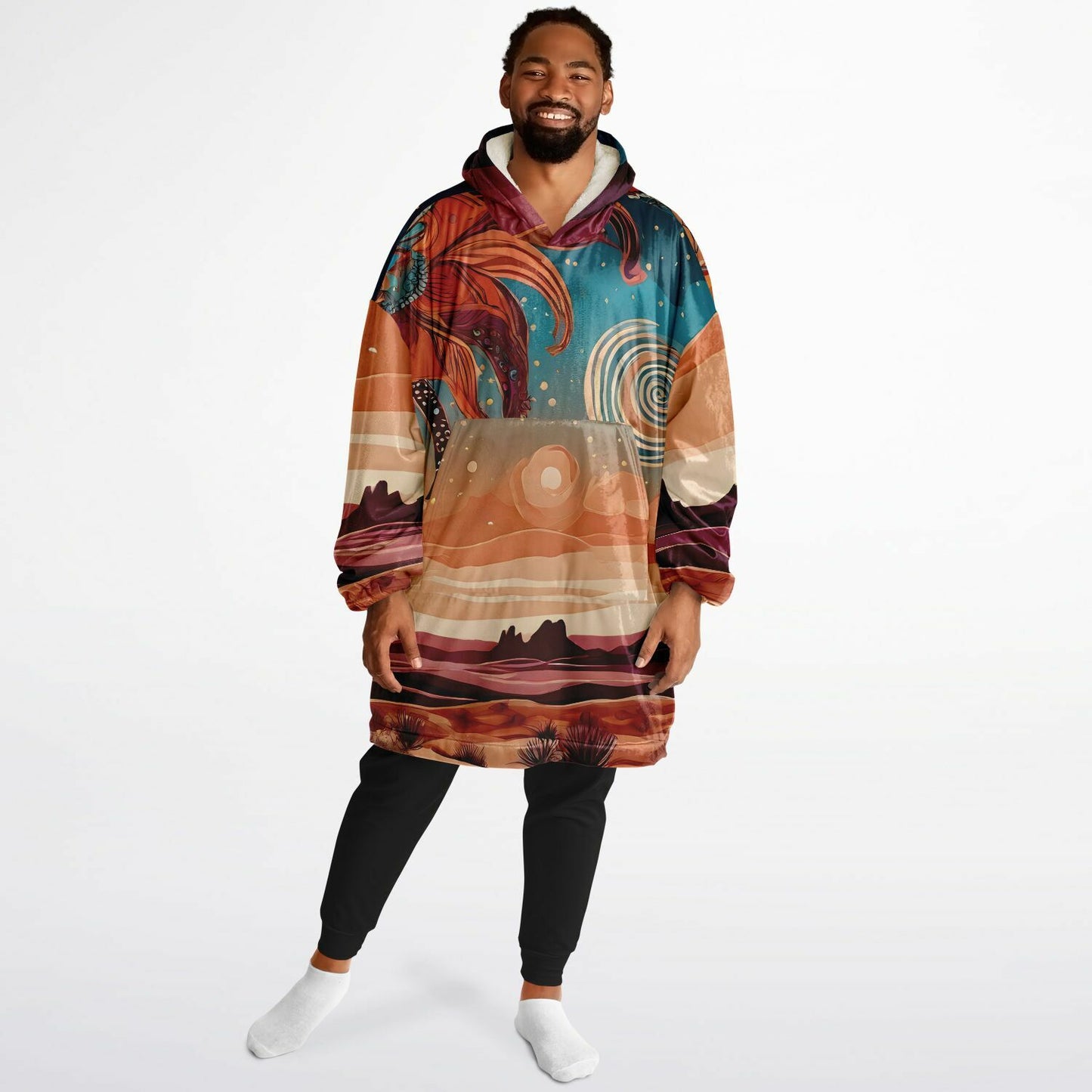 Boho Desert Snug Hoodie - Festival Fleece Wearable Blanket - Essentials Hoodie