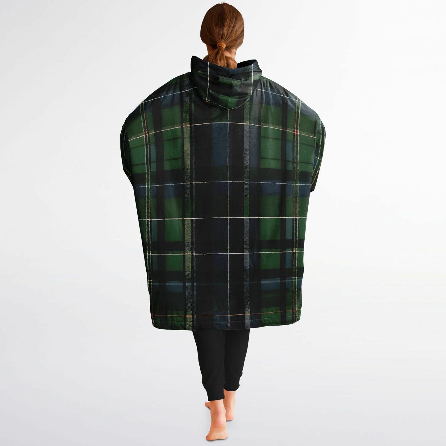Green Tartan Snug Hoodie - Fleece Hoodie - Essential Hoodie