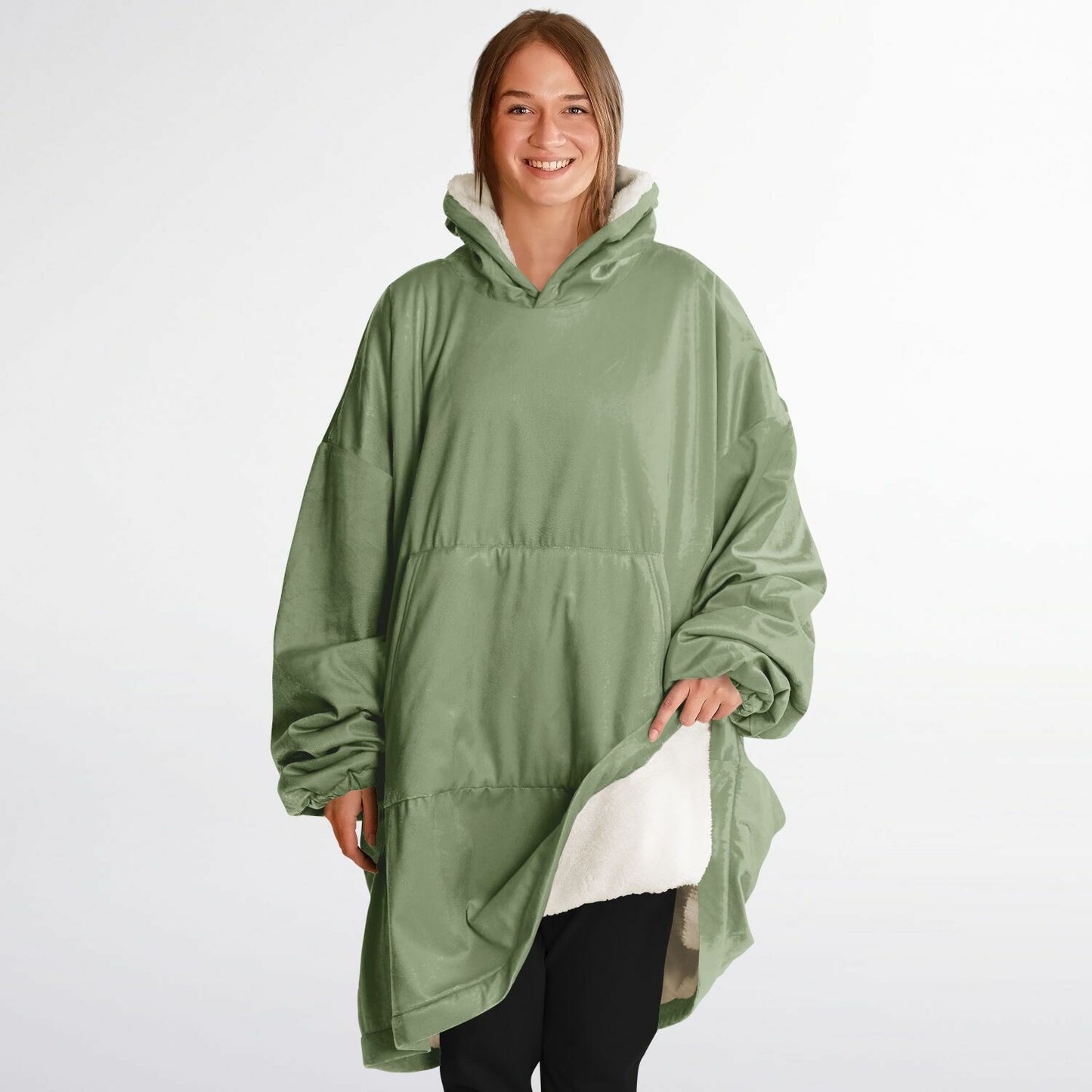 Sage Green Snug Hoodie - Fleece Hoodie - Essentials Hoodie