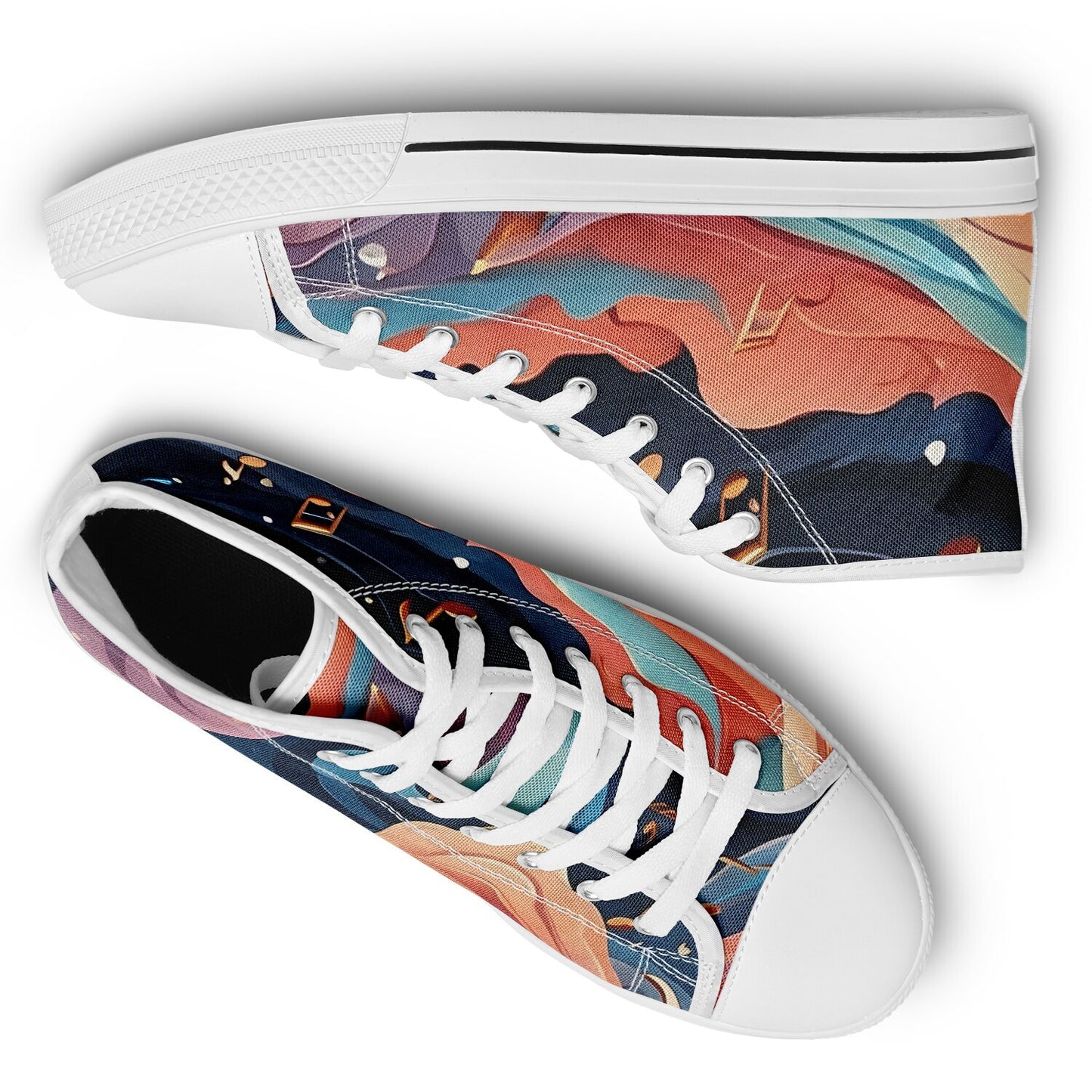 Musical Rainbow High Tops - Rave Shoes with A Bold Style and All-Day Comfort