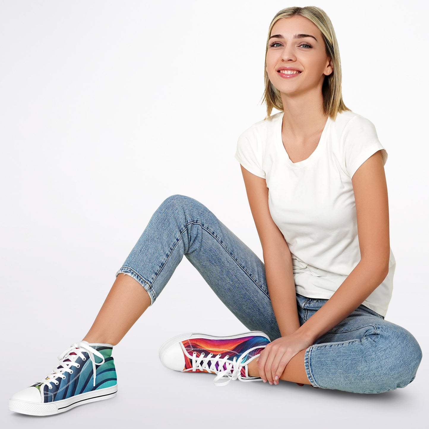 Neon Rainbow High Tops - Rave Shoes with A Bold Style and All-Day Comfort