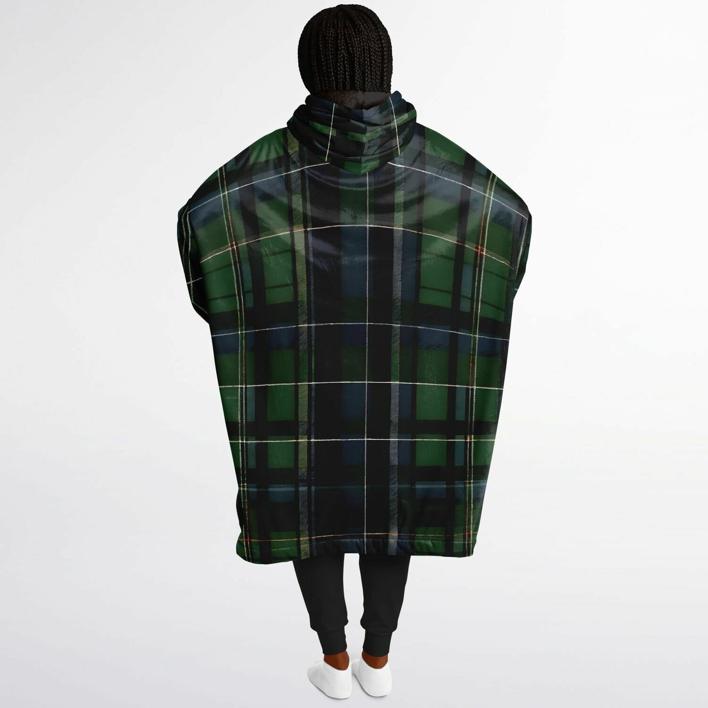Green Tartan Snug Hoodie - Fleece Hoodie - Essential Hoodie