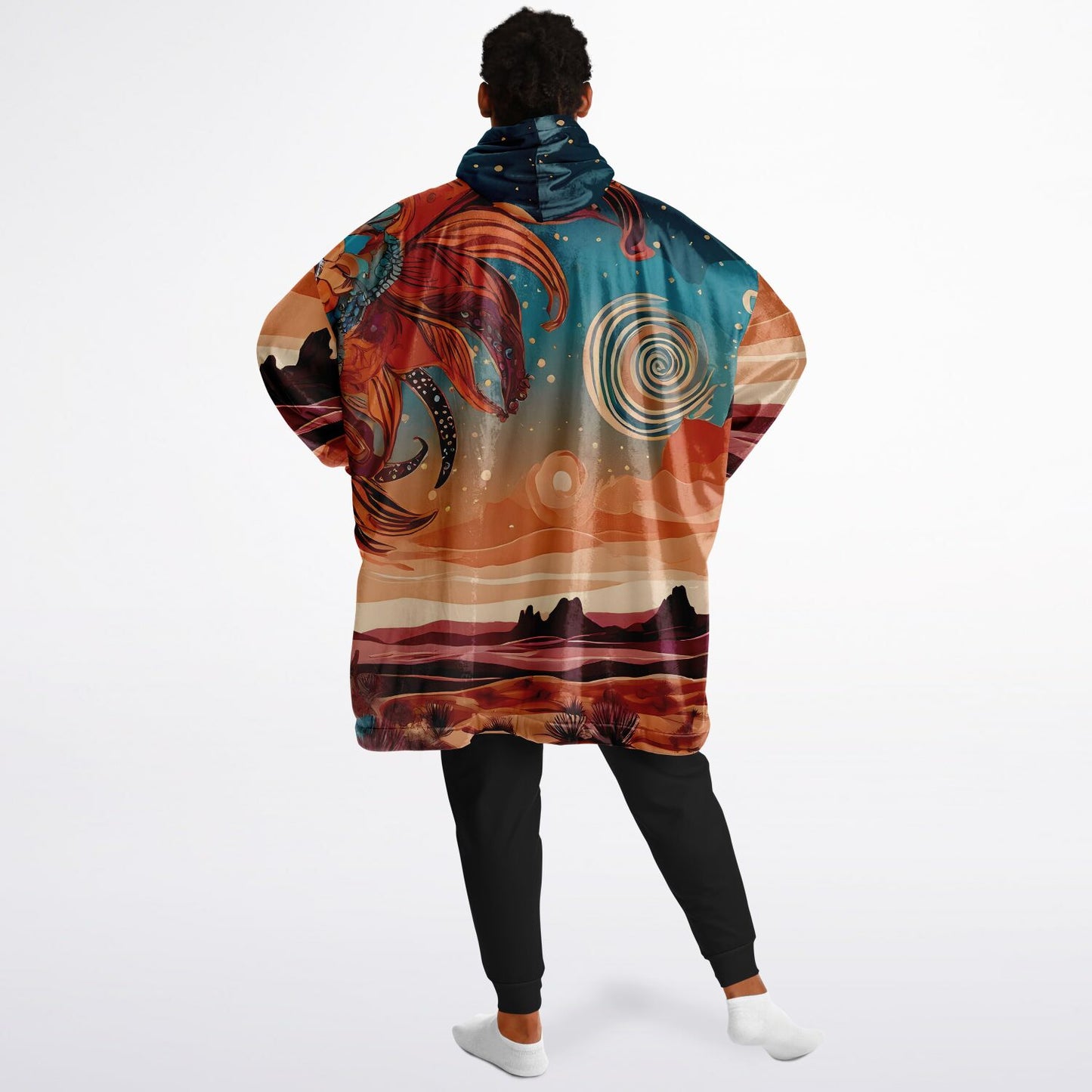 Boho Desert Snug Hoodie - Festival Fleece Wearable Blanket - Essentials Hoodie
