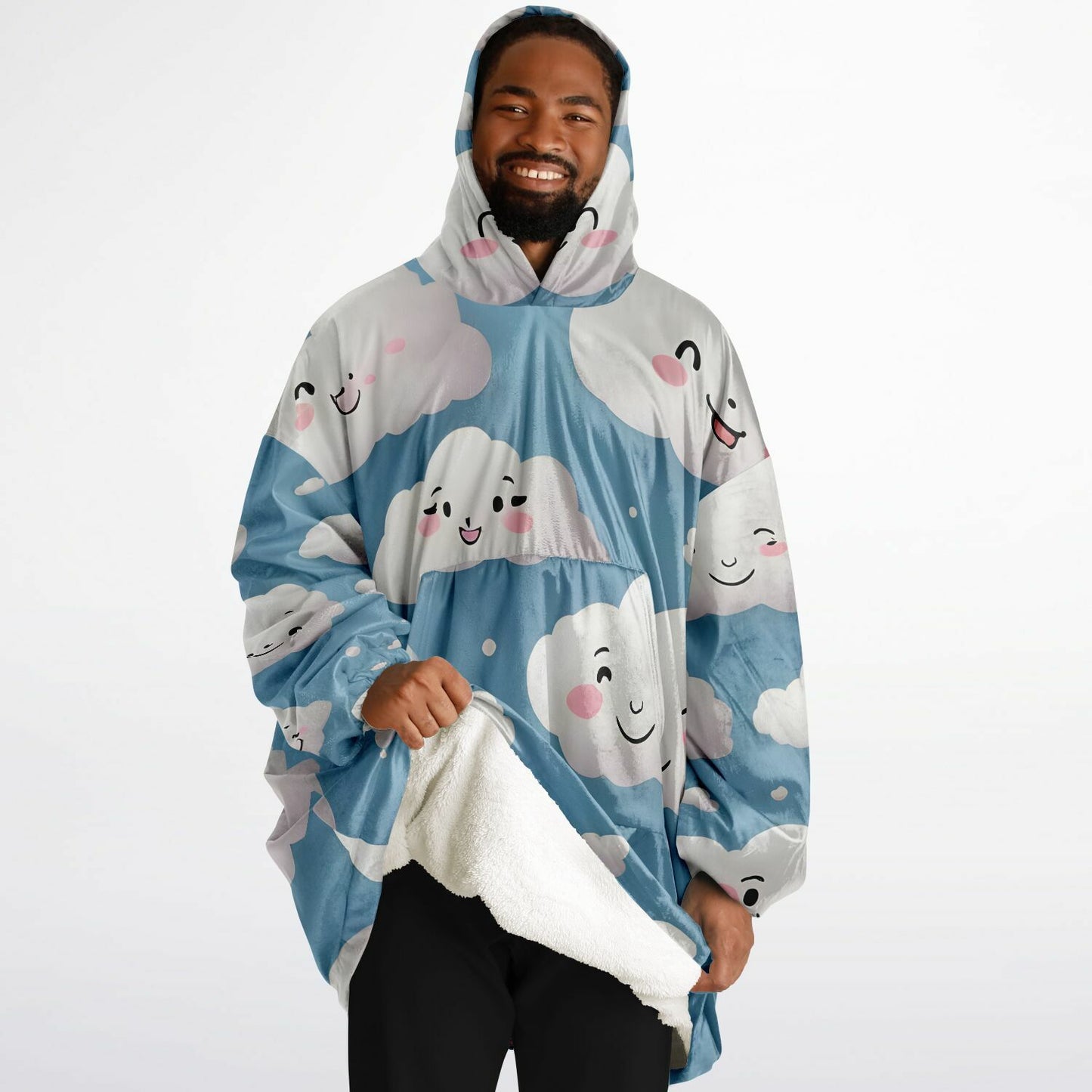 Happy Clouds Snug Hoodie - Fleece Hoodie - Essentials Hoodie