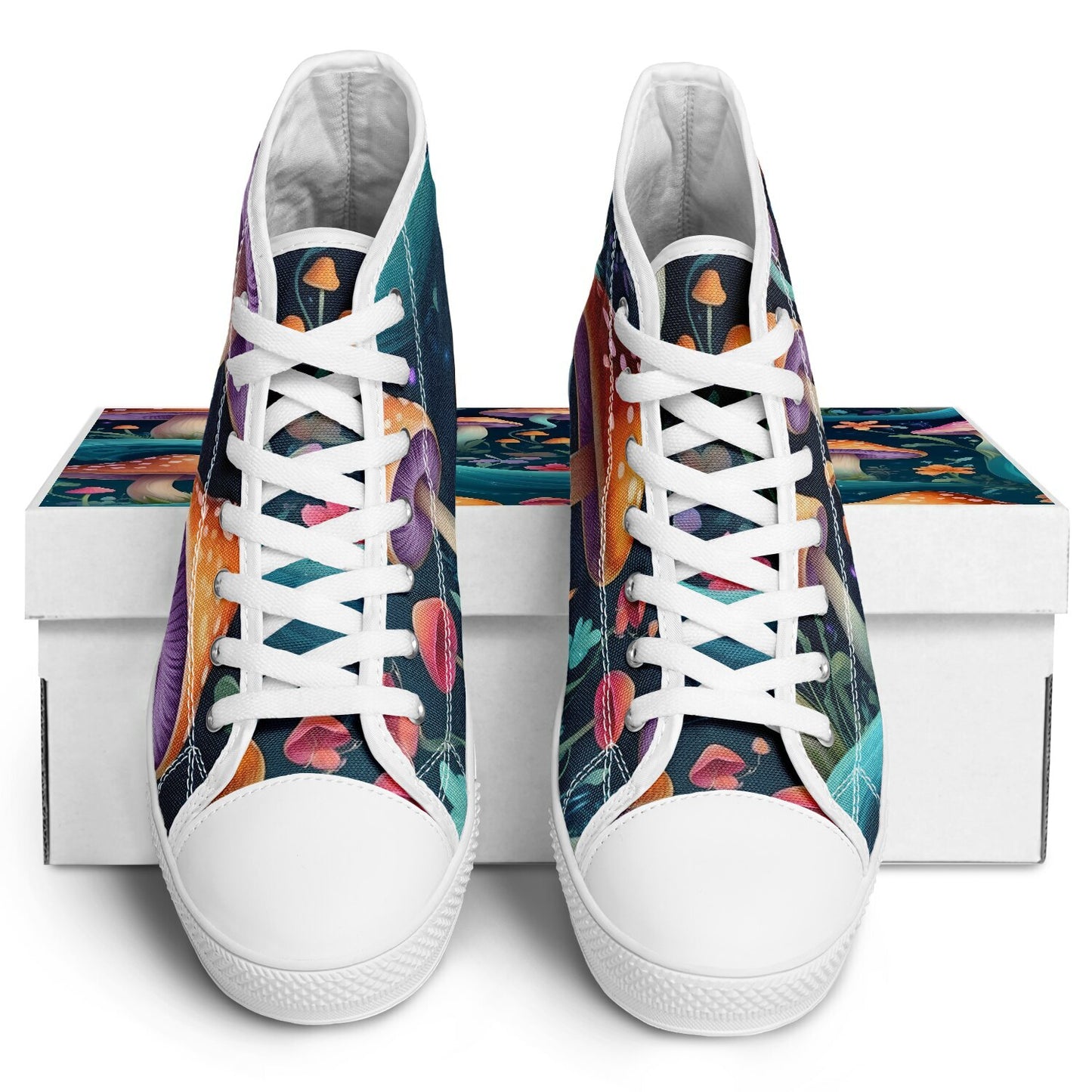 Magical Mushrooms High Tops - Rave Shoes with A Bold Style and All-Day Comfort
