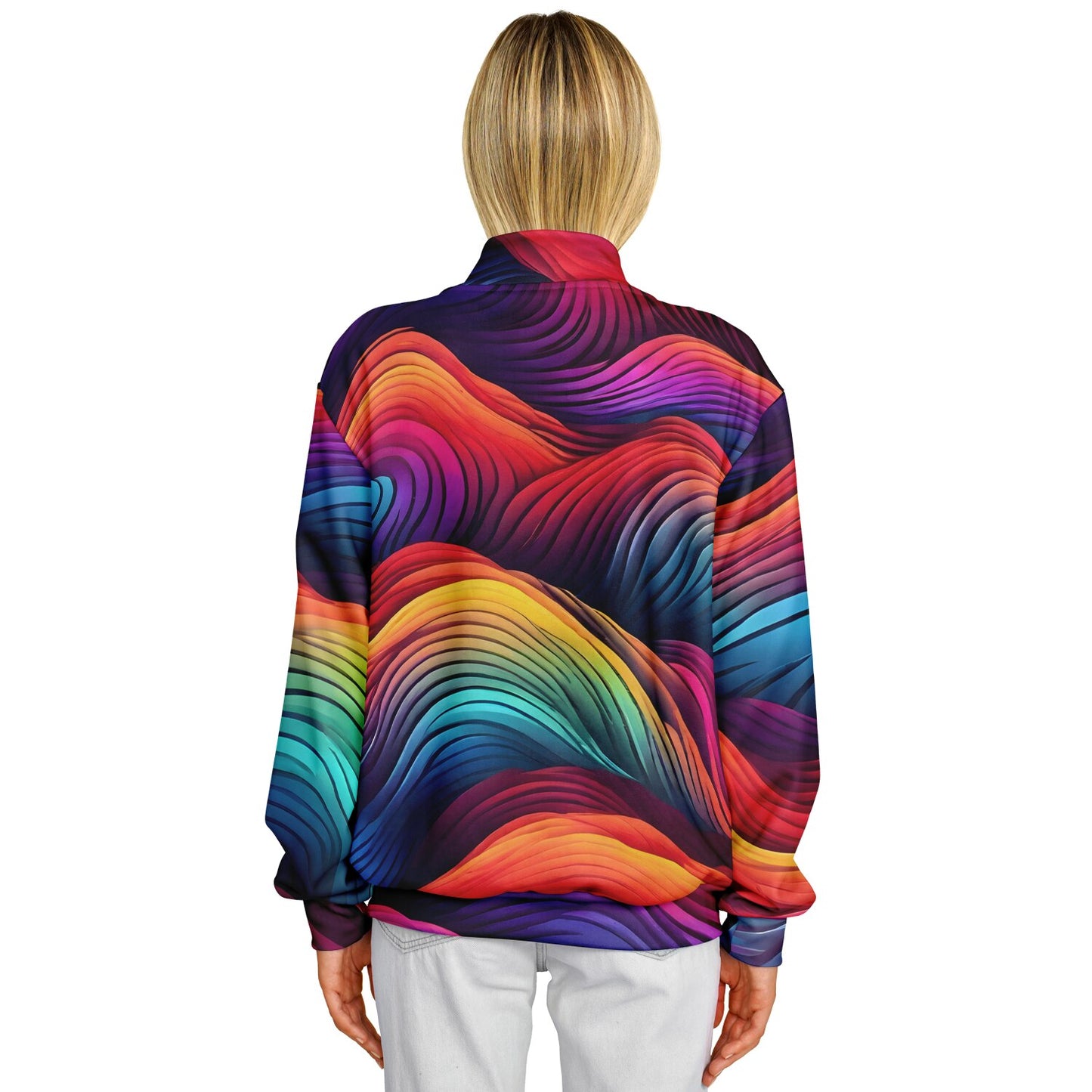 Neon Rainbow Baseball Jacket - Custom Bomber Jacket with Artistic Print