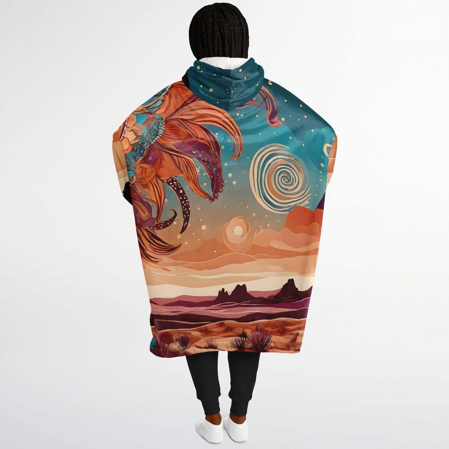 Boho Desert Snug Hoodie - Festival Fleece Wearable Blanket - Essentials Hoodie