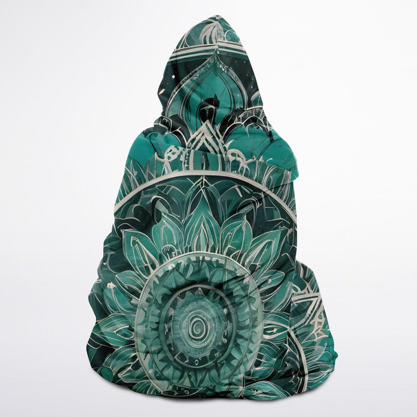 Emerald Mandala Hooded Blanket - Ultra-Soft Hoodie Blanket with Mandala Pattern