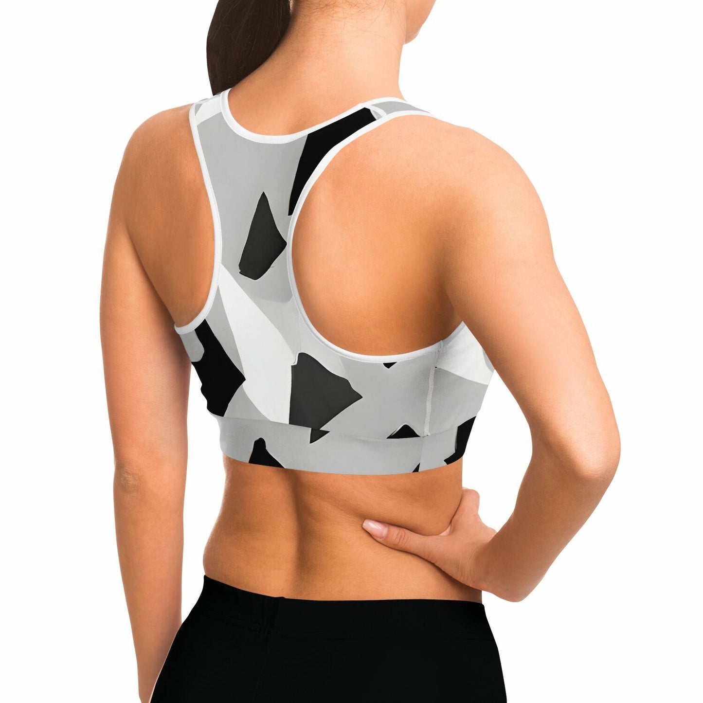 Geometric Triangle Print Sports Bra