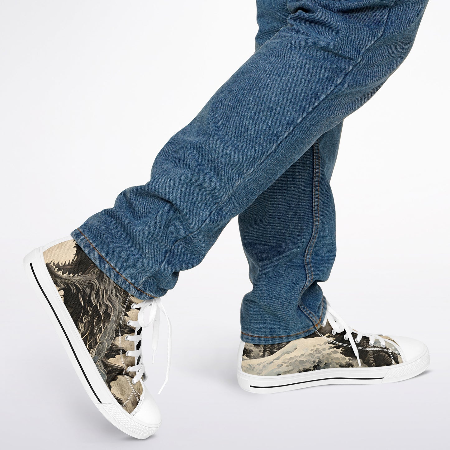 Godzilla High Tops - Rave Shoes with Monster Art Print