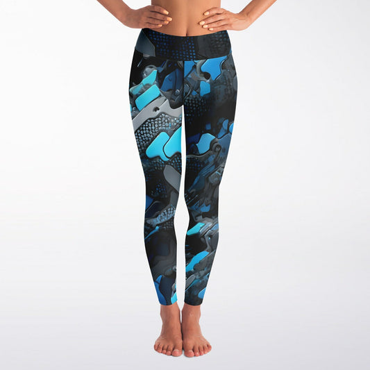 Blue Camo Yoga Leggings