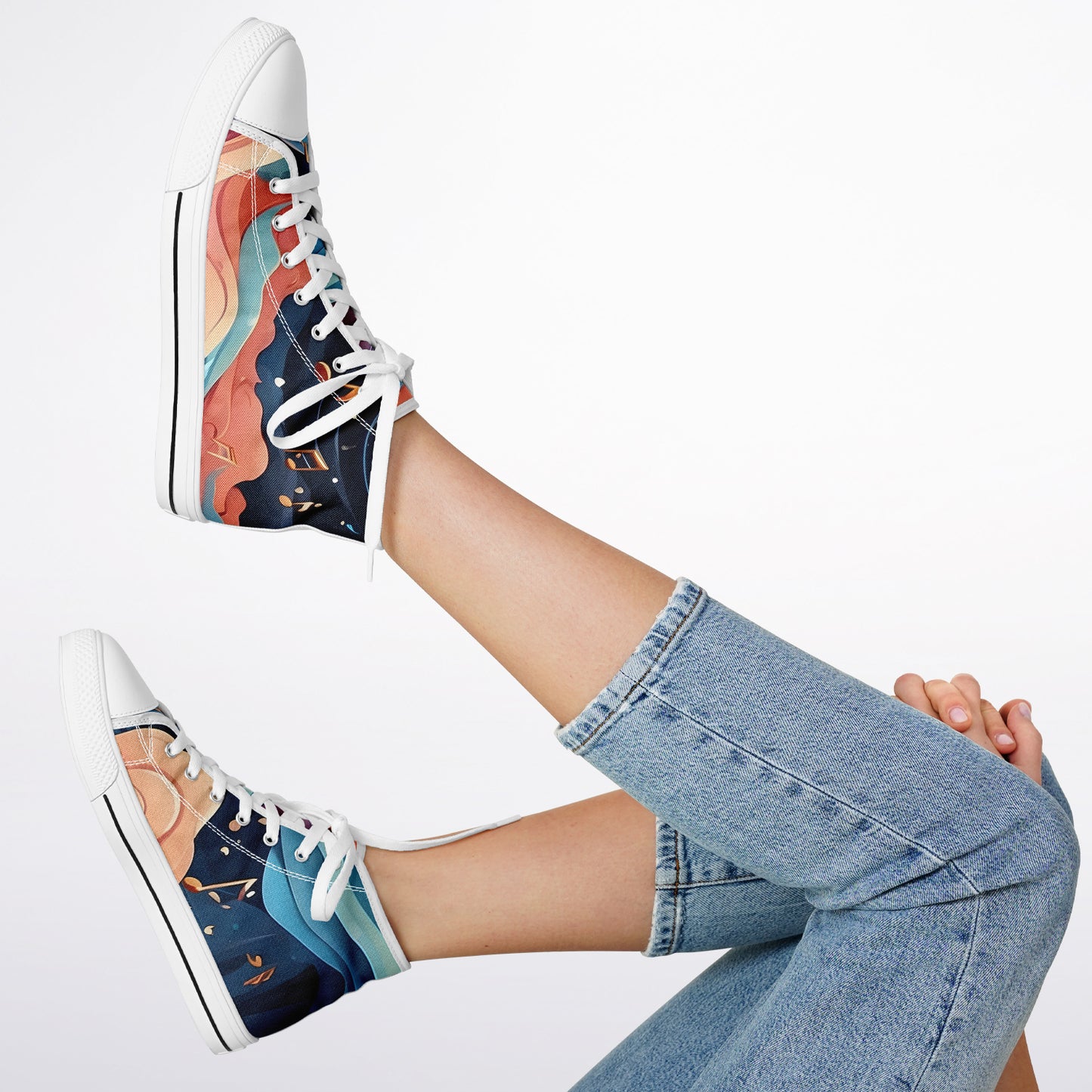 Musical Rainbow High Tops - Rave Shoes with A Bold Style and All-Day Comfort