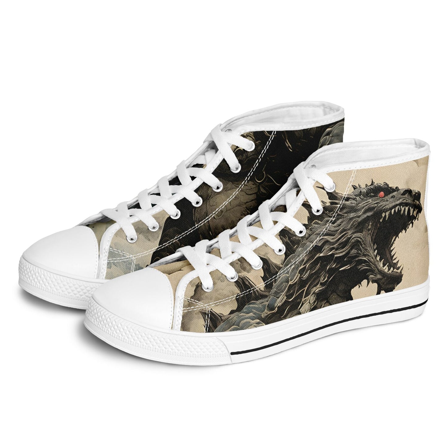 Godzilla High Tops - Rave Shoes with Monster Art Print