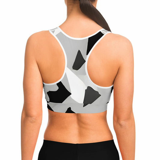 Geometric Triangle Print Sports Bra