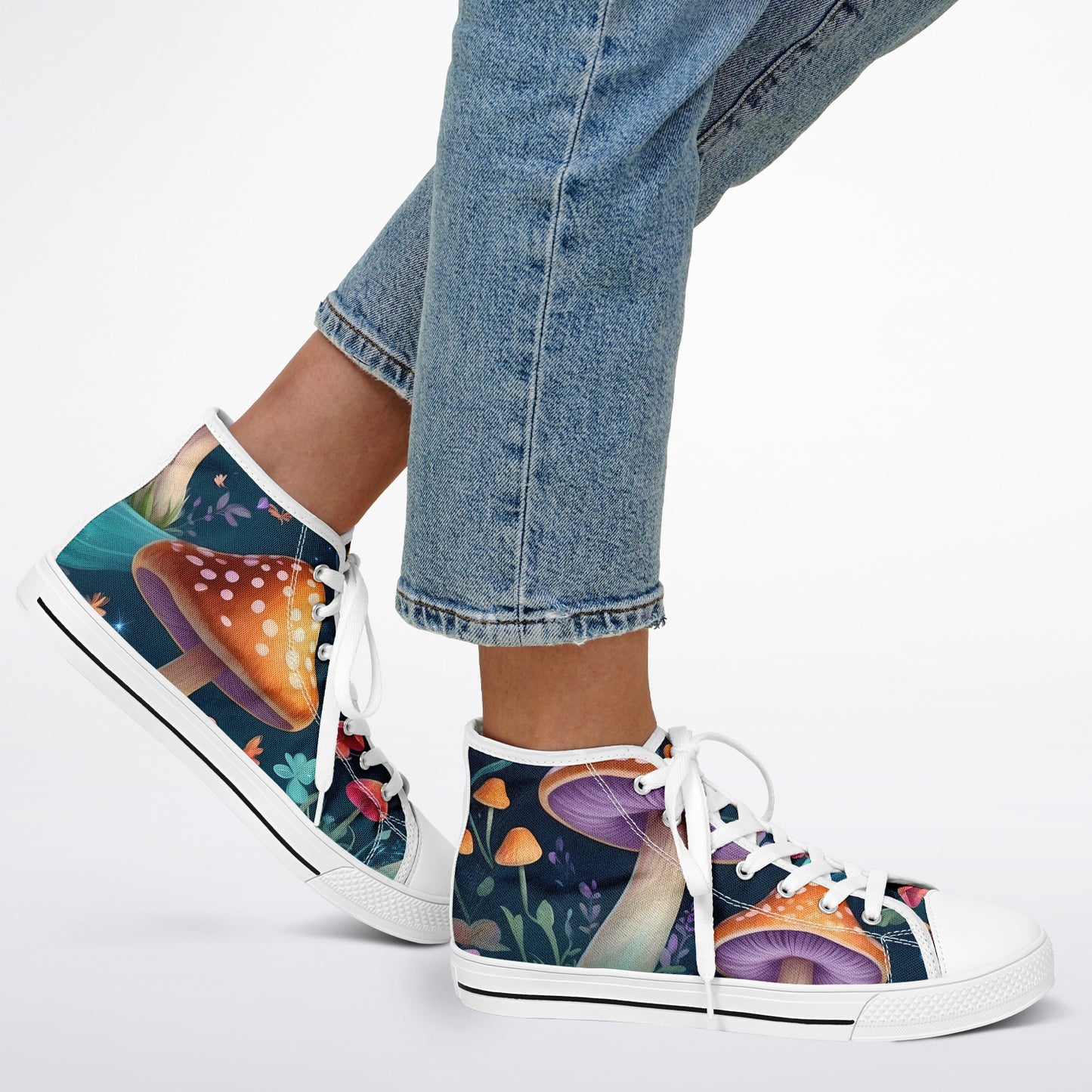 Magical Mushrooms High Tops - Rave Shoes with A Bold Style and All-Day Comfort