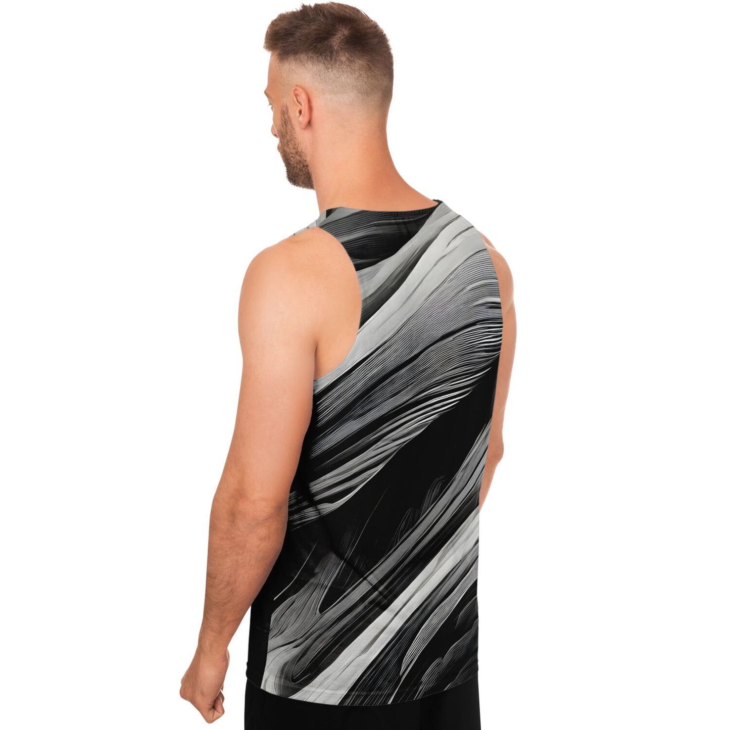 Black and White Swirls Unisex Tank Top