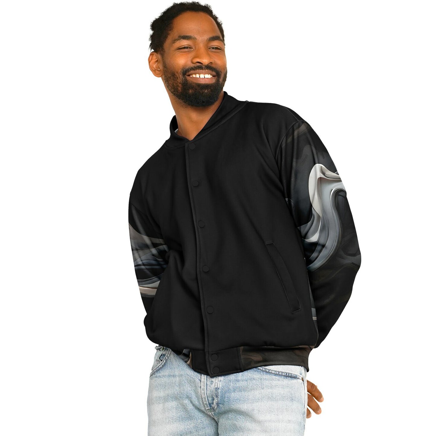 Charcoal Smoke Baseball Jacket