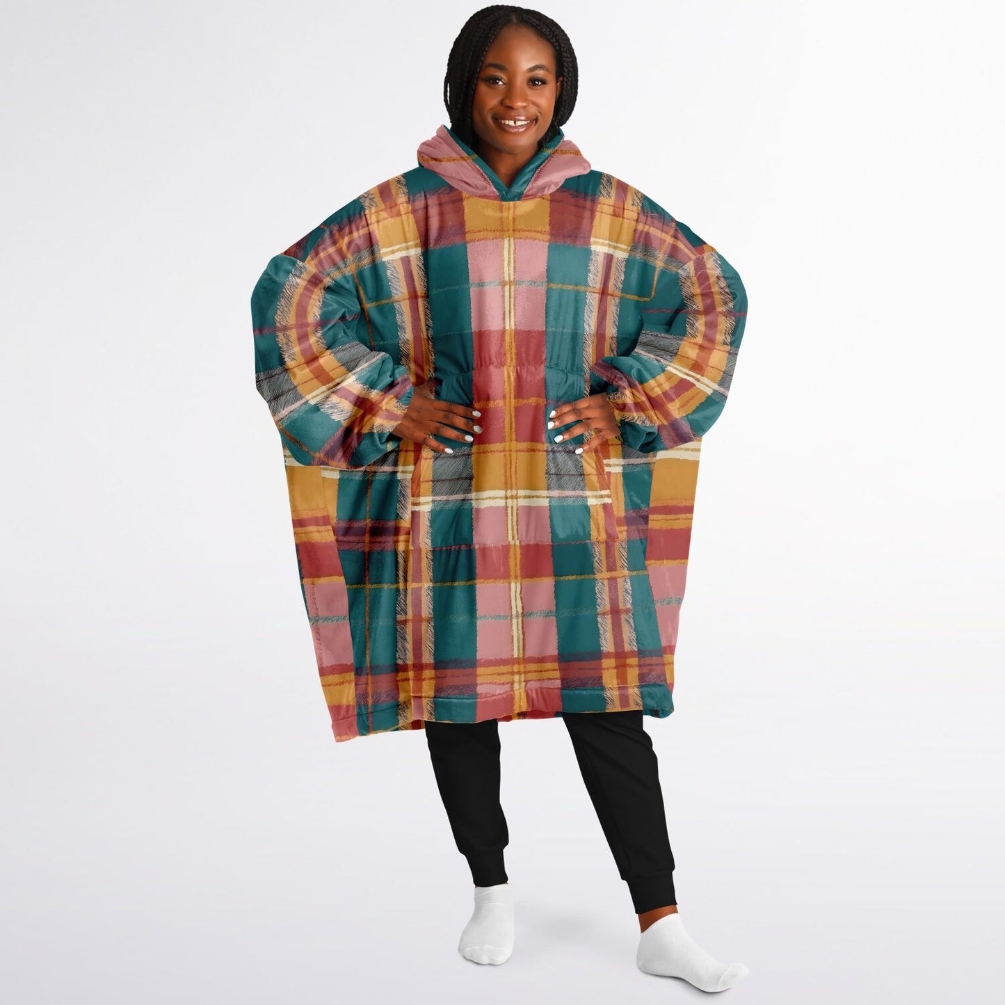 Tropical Tartan Snug Hoodie - Fleece Hoodie - Essentials Hoodie