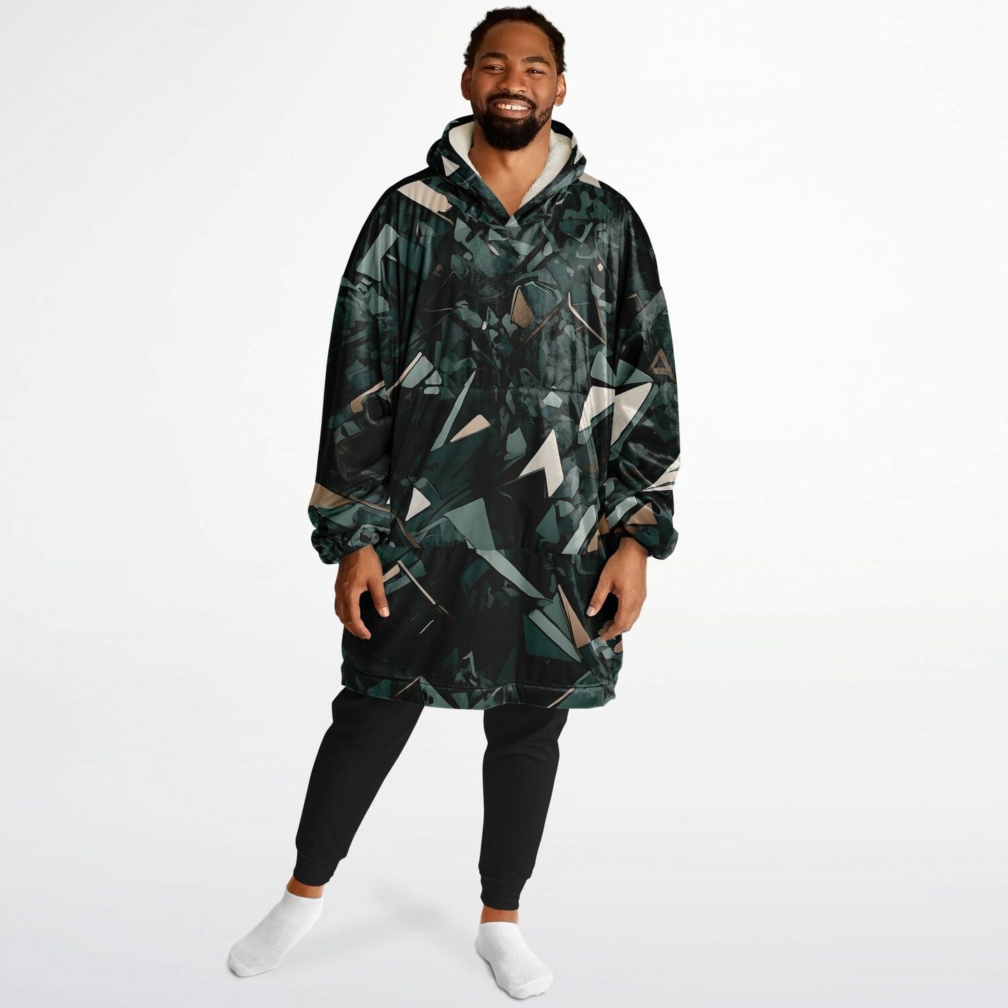 Abstract Camo Snug Hoodie - Festival Fleece Wearable Blanket - Essentials Hoodie