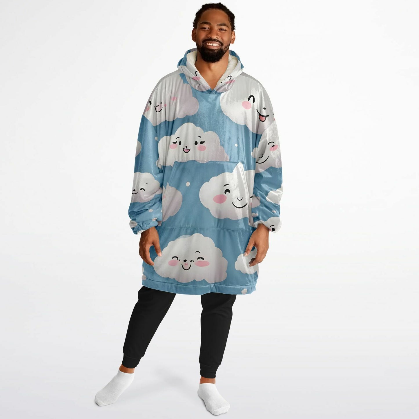 Happy Clouds Snug Hoodie - Fleece Hoodie - Essentials Hoodie