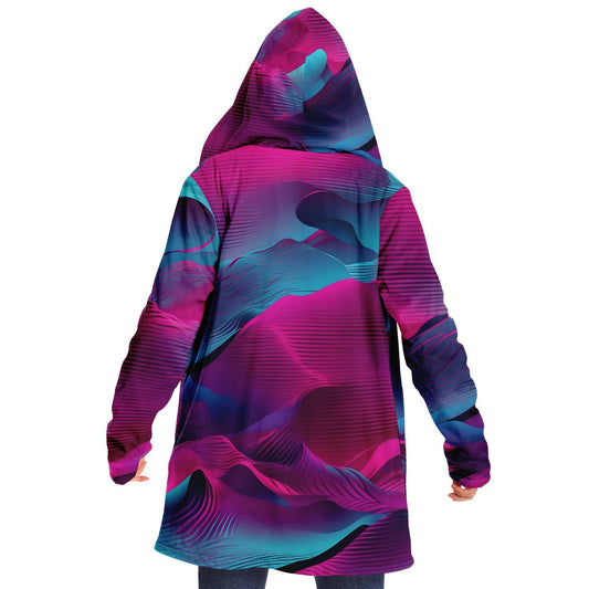 Electric Pink Hooded Cloak - Fleece Cloak Ideal for Raves and Festivals