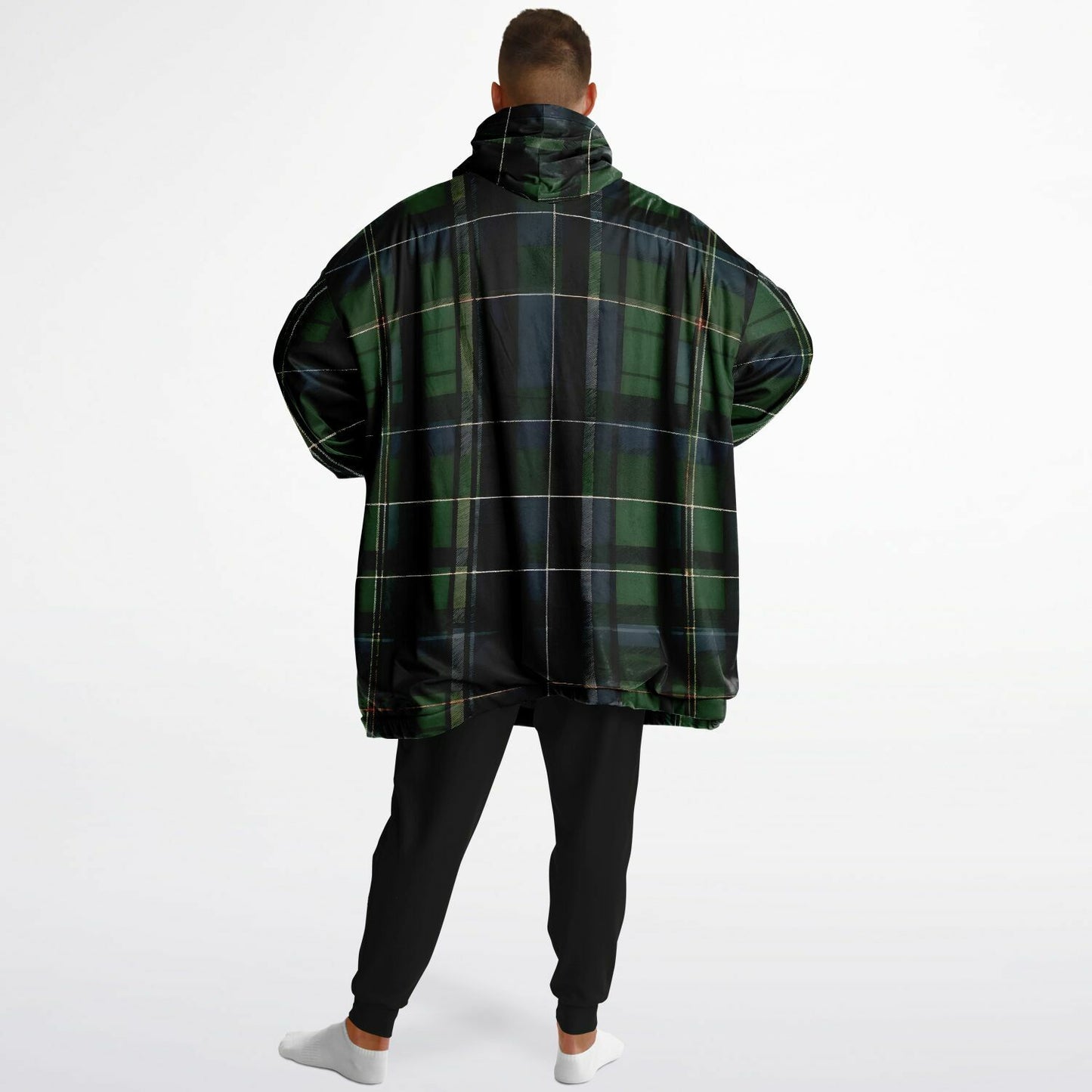 Green Tartan Snug Hoodie - Fleece Hoodie - Essential Hoodie