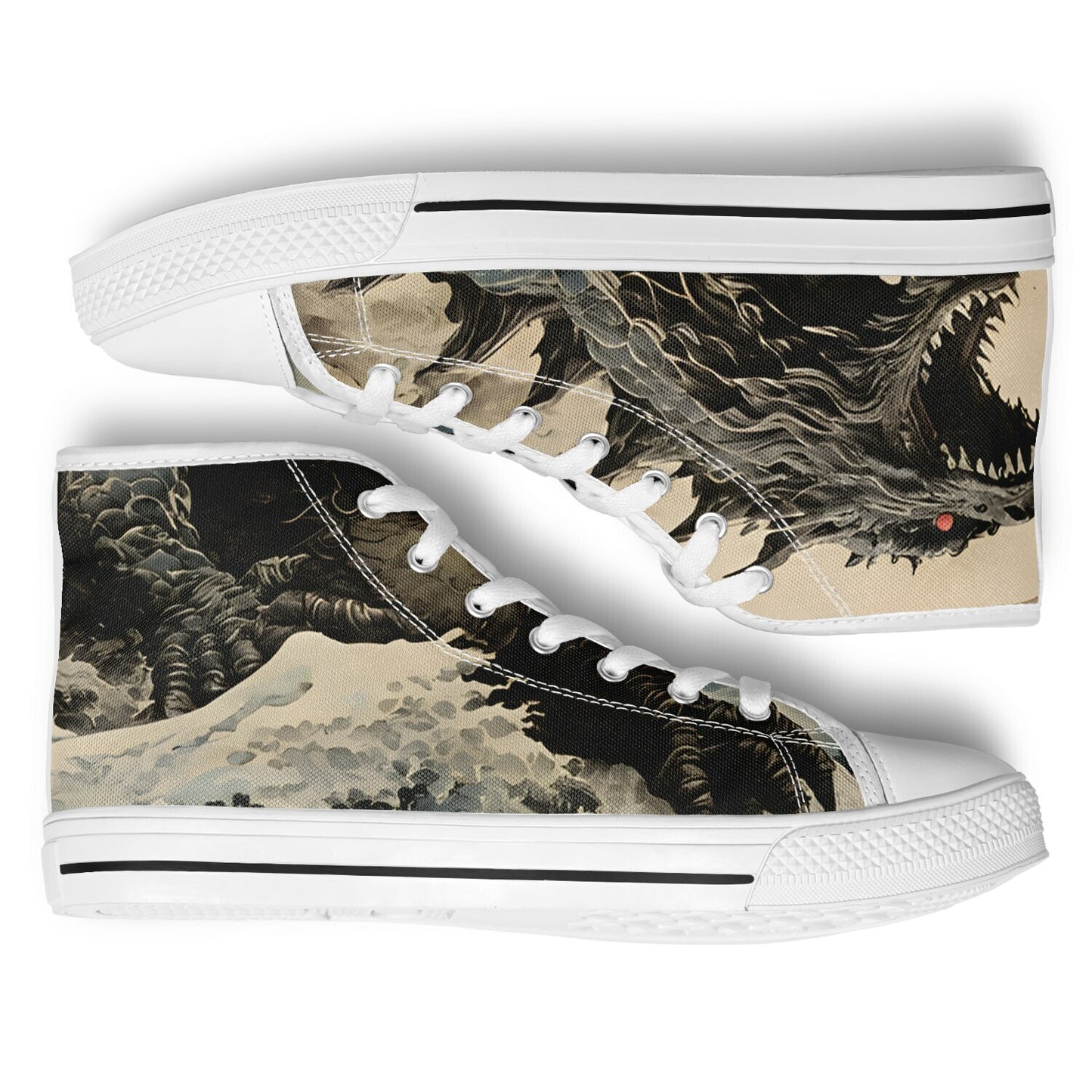 Godzilla High Tops - Rave Shoes with Monster Art Print